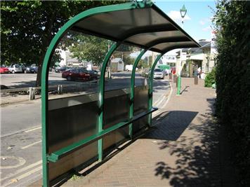 Bus shelter ready for use - Station bus shelter repaired